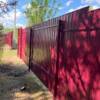 Забор из профнастила с откатными воротами